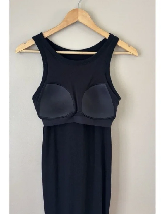 Uniqlo Ribbed Stretch Ribbed Bra Sleeveless Midi Tank Dress Sz L - Picture 5 of 13
